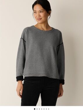 Eileen Fisher reversible black-and-white striped top size large